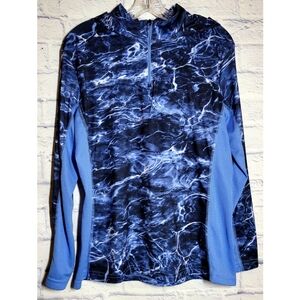 Mossy Oak Elements Hoodie Shirt Blue Size M Zip Long Sleeve Fishing  Out…